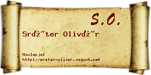 Sréter Olivér névjegykártya